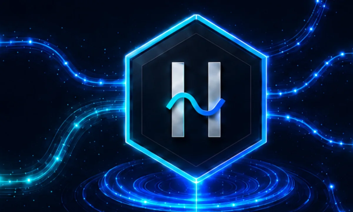 Streams of light flowing into the Hivora intelligence engine, a glowing hexagon on a platform.